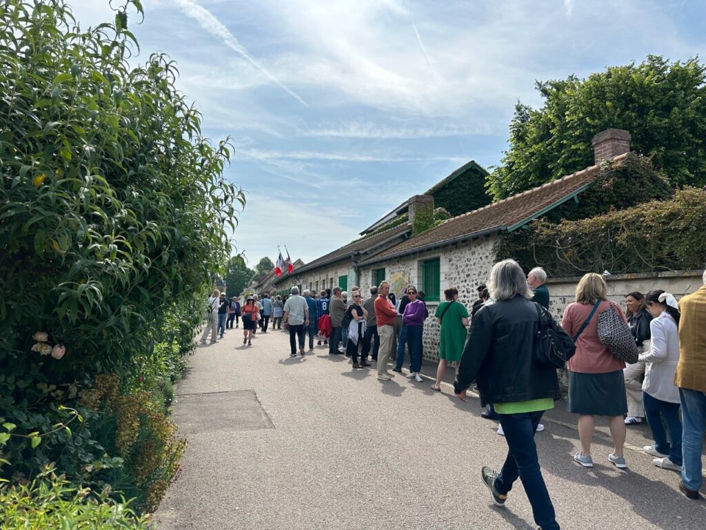 Queuing to enter the garden